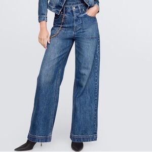 Cult Gaia Gap Collab Denim High Rise Stride Chain Jeans Wide Leg size 29